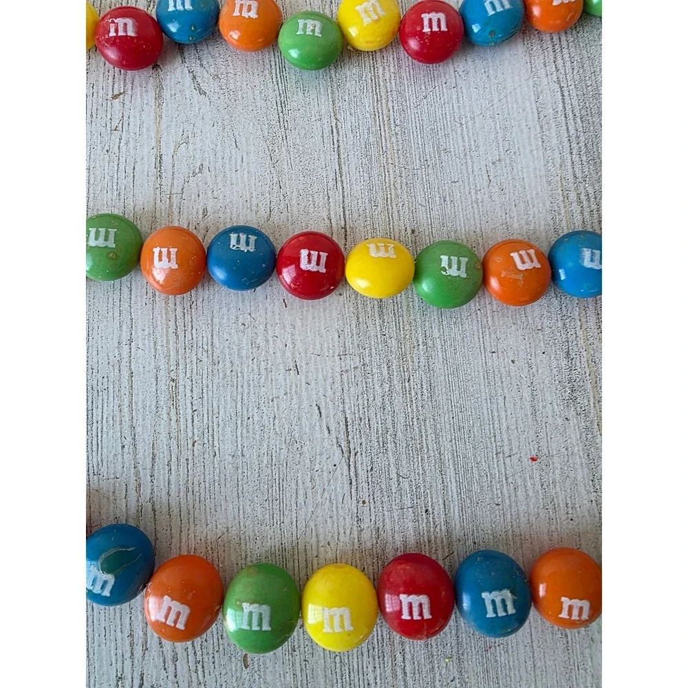 Vintage M&M Garland candy‎ Xmas decor rainbow red blue green